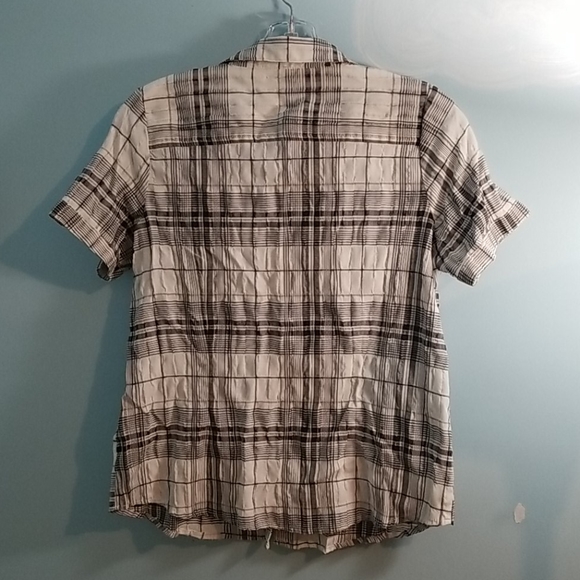 Classic Editions womans short sleeve plaid button up shirt XL - Picture 4 of 10